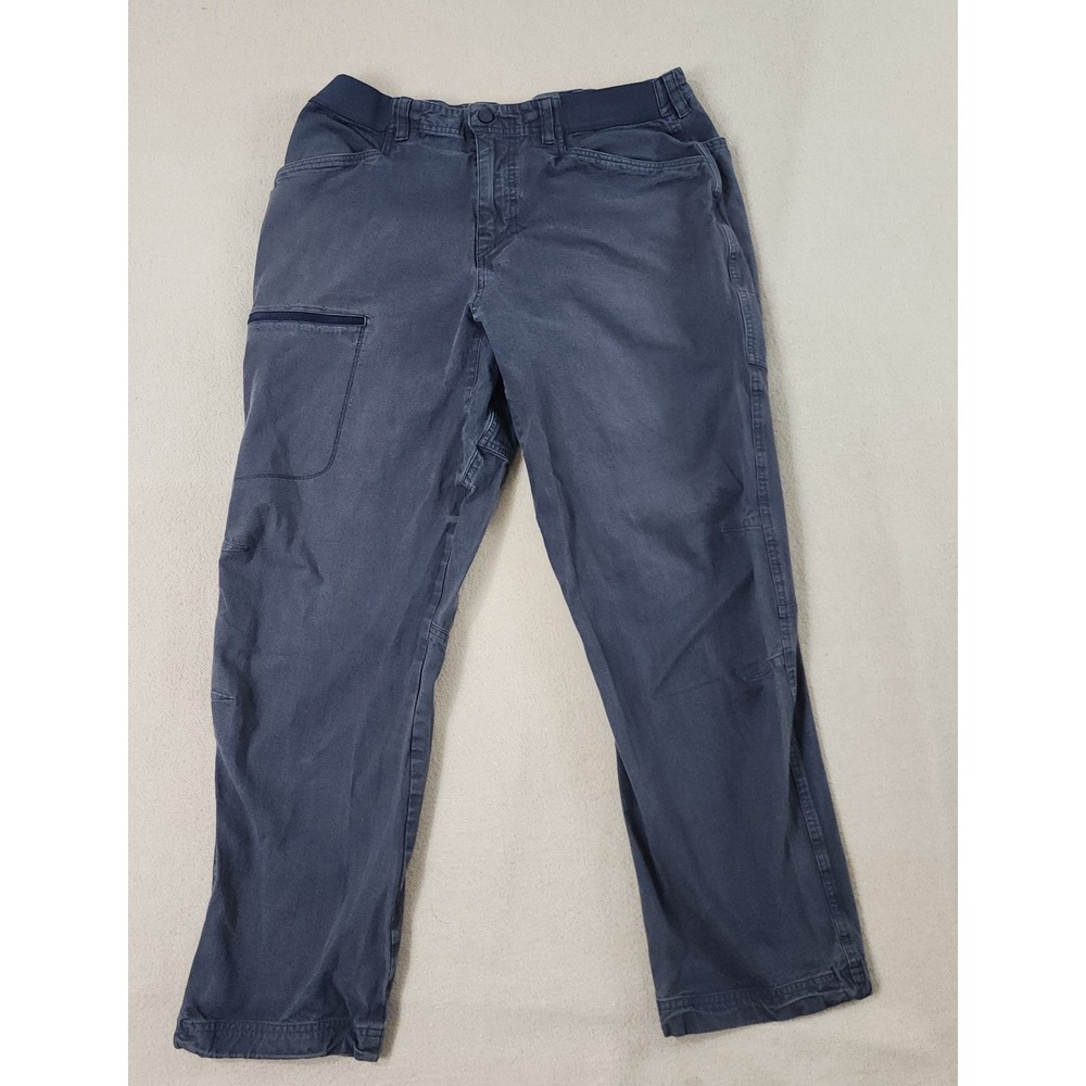 Patagonia Pants Women Size 34(32) Blue Organic‎ Elastic Waist Grungy Hiking Fair